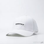 Essentials Baseball Black Logo White Cap