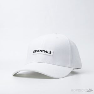 Essentials Baseball Black Logo White Cap