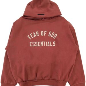 FEAR OF GOD RED ESSENTIALS HOODIE