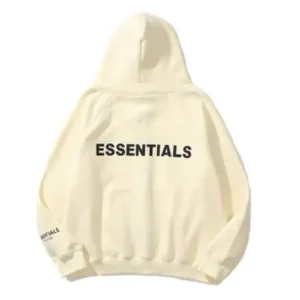 Beige Fog Zip Up Essentials Hoodie
