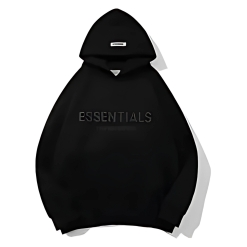 Black Essentials Hoodies