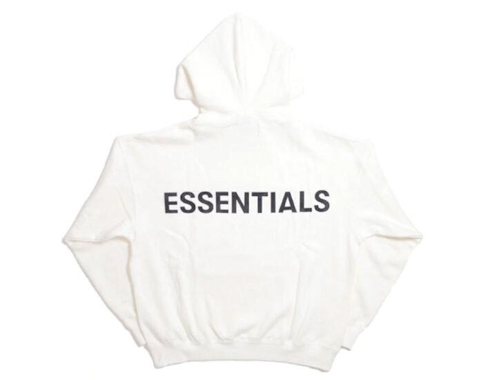 Fear of God Essentials 3M Logo Pullover Hoodie White Fear of God Essentials 3M Logo Pullover Hoodie White