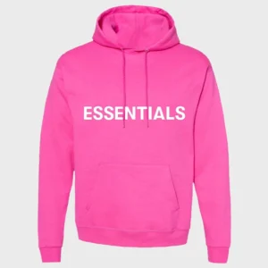 Womens Pink Essentials Pullover Hoodie