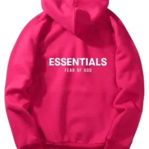 Shop Fear Of God Essentials Pink Hoodie Now
