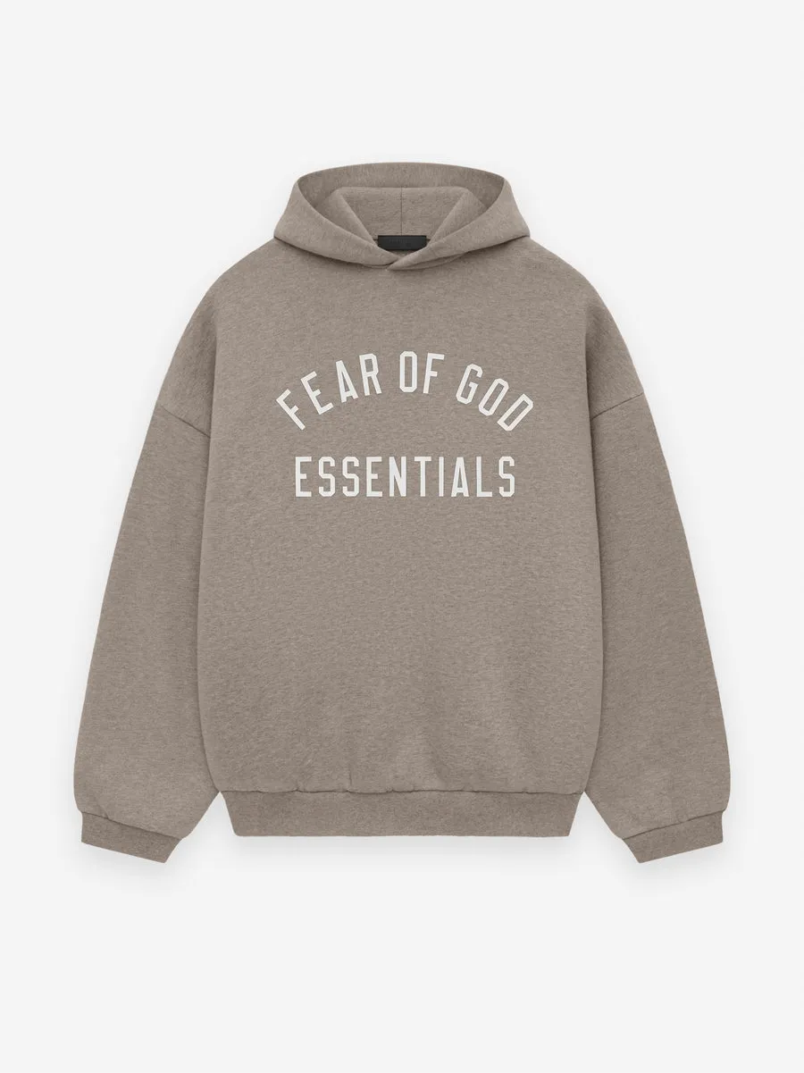 v Essentials Fleece Hoodie Heather Grey