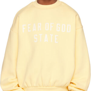 Fear of God ESSENTIALS Kids Yellow 90s Fit Fleece Crewneck Sweatshirt
