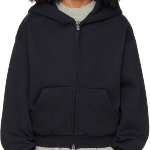 Fear of God ESSENTIALS Kids Black Fleece Zip Up Hoodie