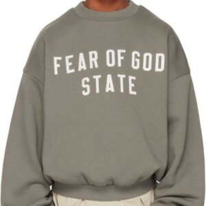 Fear of God ESSENTIALS Kids Gray 90s Fit Fleece Crewneck Sweatshirt