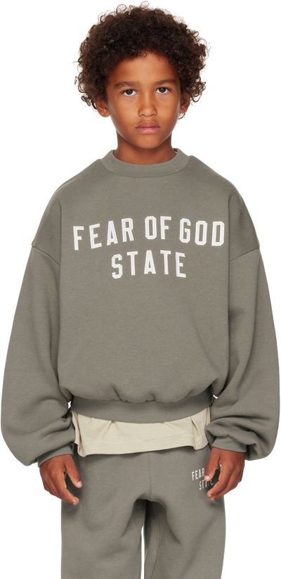 Fear of God ESSENTIALS Kids Gray 90s Fit Fleece Crewneck Sweatshirt