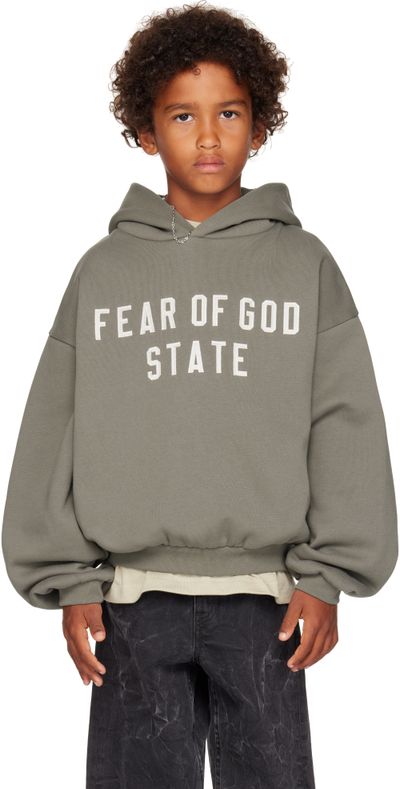 Fear of God ESSENTIALS Kids Gray 90s Fit Fleece Hoodie