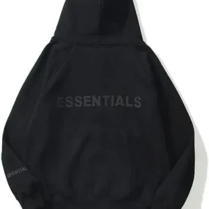 Essentials zip up hoodie black