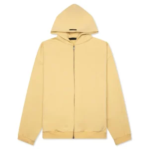 yellow essentials zip up hoodie