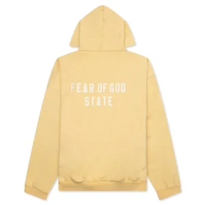 yellow essentials zip up hoodie